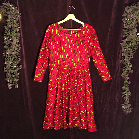 Red Fish Pattern Dress - Picture 1 of 3